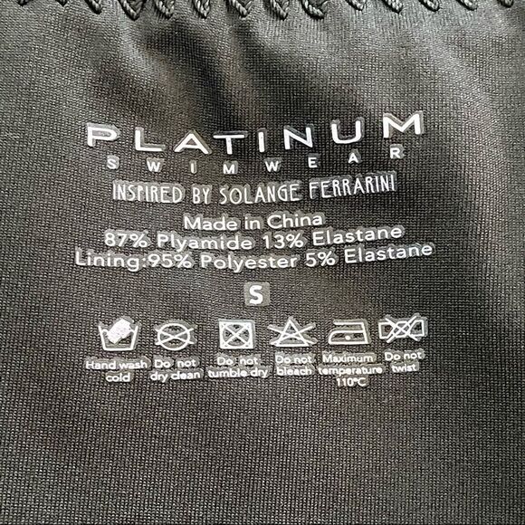 Platinum Swimwear Black Square Neck One Piece Swimsuit with Gold Trim SZ S BNWT - Picture 4 of 14